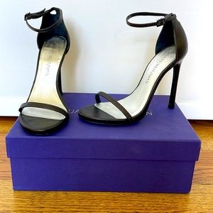 Stuart Weitzman Nudist in Black Nappa Leather